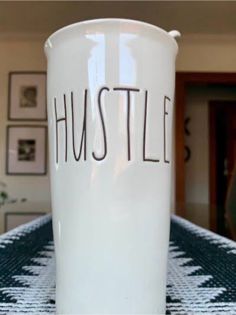 Rae Dunn hustle travel mug